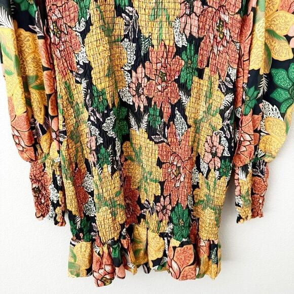 FARM RIO | Black Garden Lenzing Ecovero Viscose Mini Dress Women’s | Size Large - Picture 4 of 10